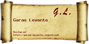 Garas Levente névjegykártya